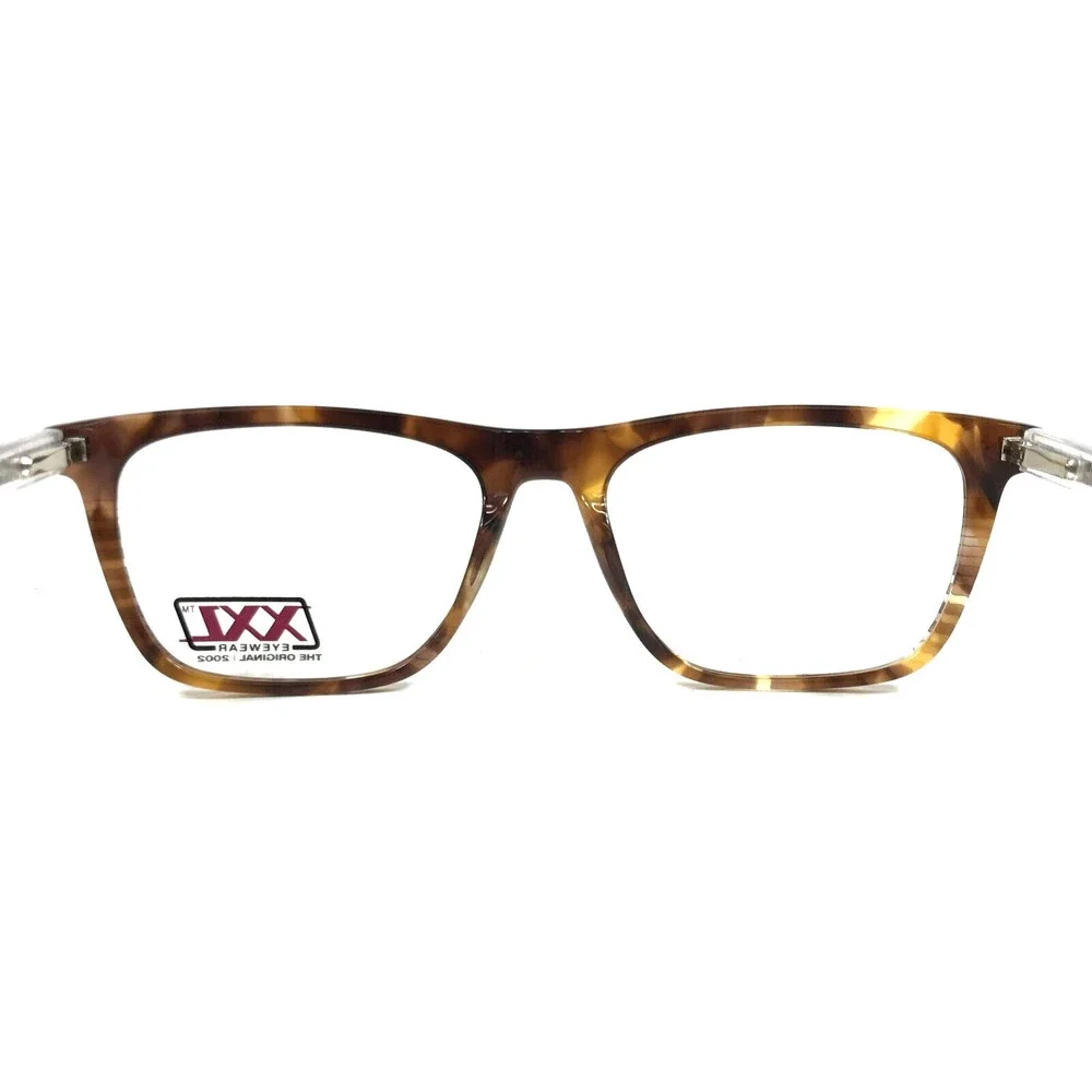 XXL Eyeglasses Frames PELICAN TORTOISE Brown Clear Square Full Rim 57-18-150